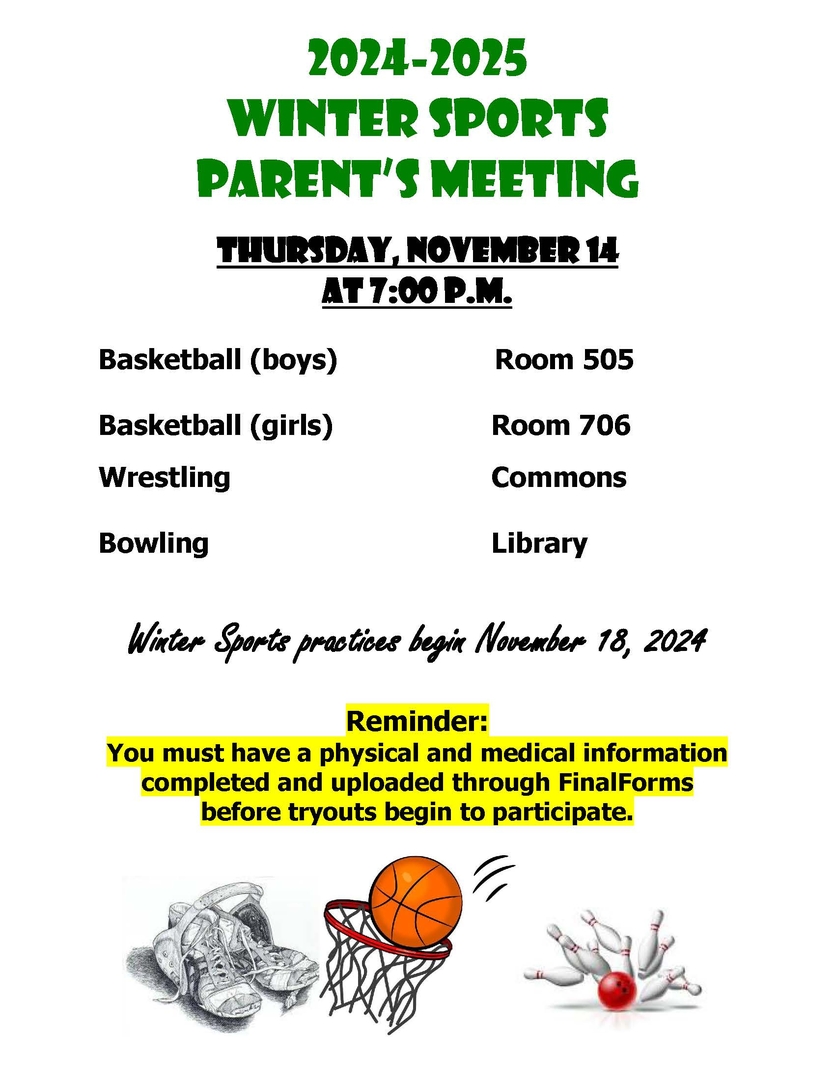 Mulvane School District USD 263 Winter Sports Parents Meeting, 11/14/24